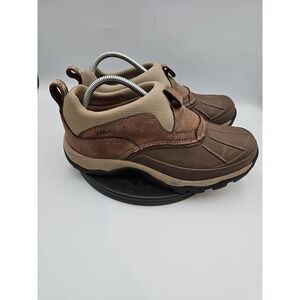 LL Bean Womens Storm Chaser Slip On Boots Size 9.5 Waterproof Brown Winter Shoes